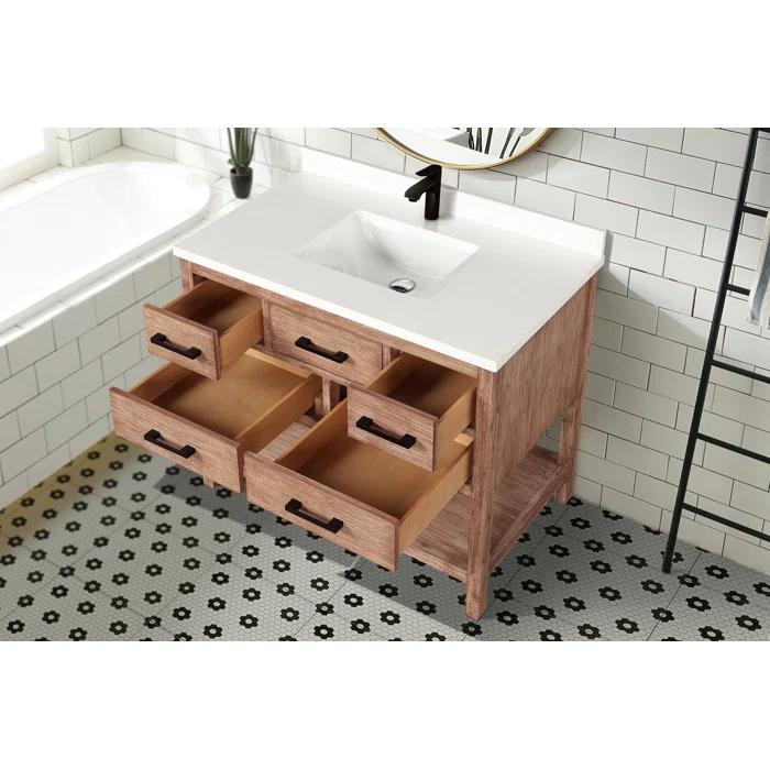 Ari Kitchen & Bath Betty 42'' Single Bathroom Vanity with Quartz Top