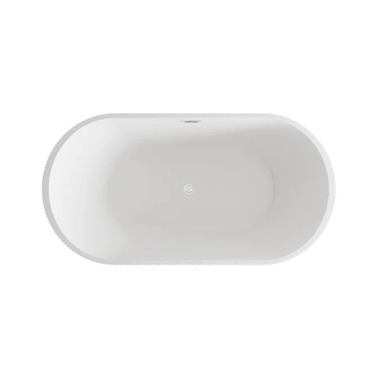 Living District 59 Inch Bathtub in Glossy White with Trim BT30759GW-PCH
