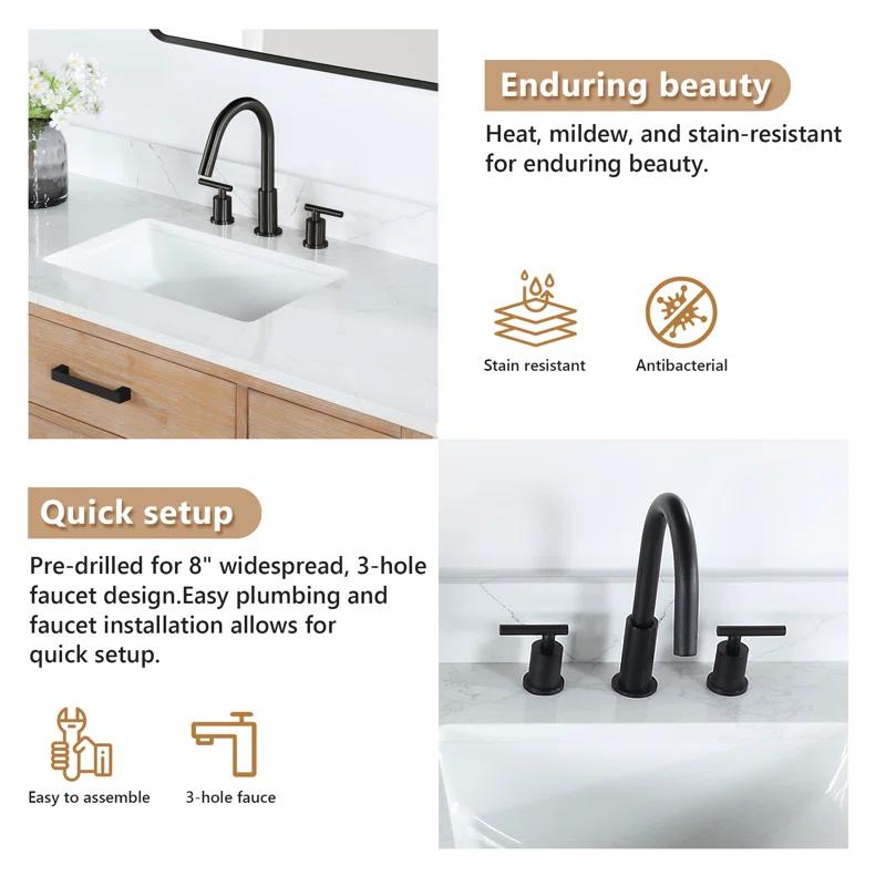 Altair Ceres 84"  Engineered Stone Double Bathroom Vanity Top with Sink