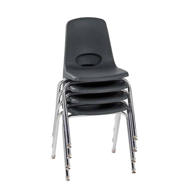 Factory Direct Partners 18" Classroom Stack Chair with Swivel Glide Legs