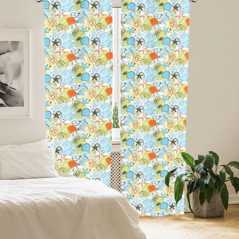 Ambesonne Semi-Sheer Rod Pocket Curtain Panels (Set of 2)