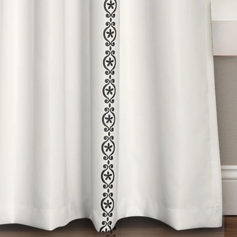 Lush Decor Stripe Medallion Polyester Room Darkening Curtain Pair (Set of 2)