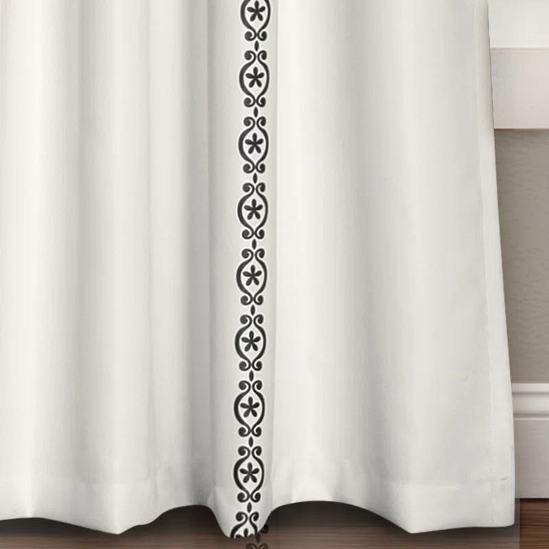 Lush Decor Stripe Medallion Polyester Room Darkening Curtain Pair (Set of 2)