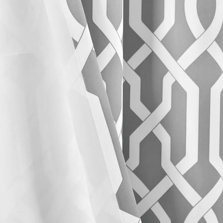 Lush Decor Edward Trellis Polyester Room Darkening Curtain Pair (Set of 2)