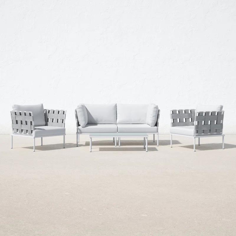 Modway Harmony 5 Piece Outdoor Patio Aluminum Sectional Sofa Set
