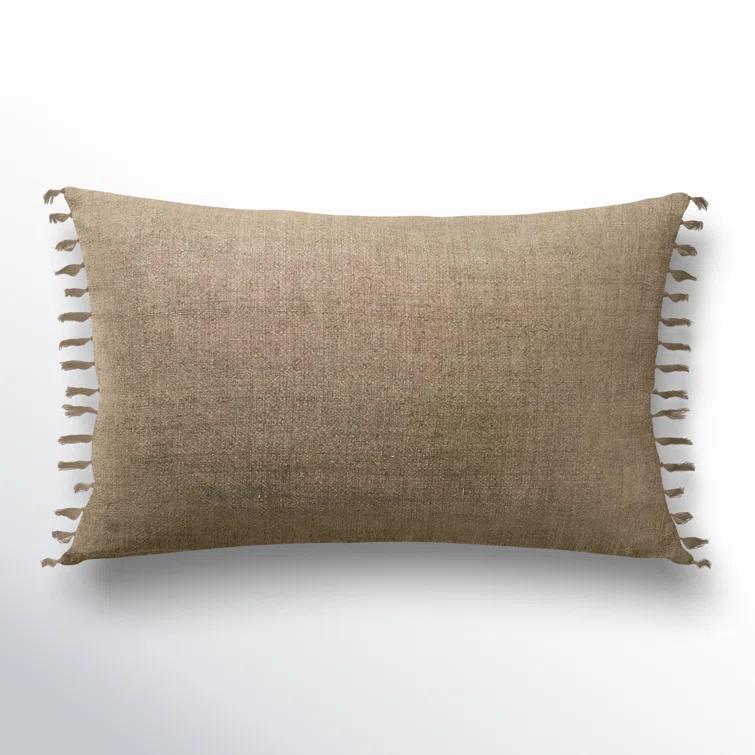Roy Linen Pillow - Sage / 13" x 21" / Down