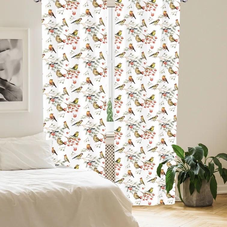 Ambesonne Animal Semi-Sheer Rod Pocket Curtain Panels (Set of 2)