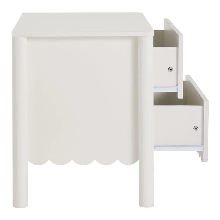 Modway Emmeline Scalloped 2-Drawer Nightstand