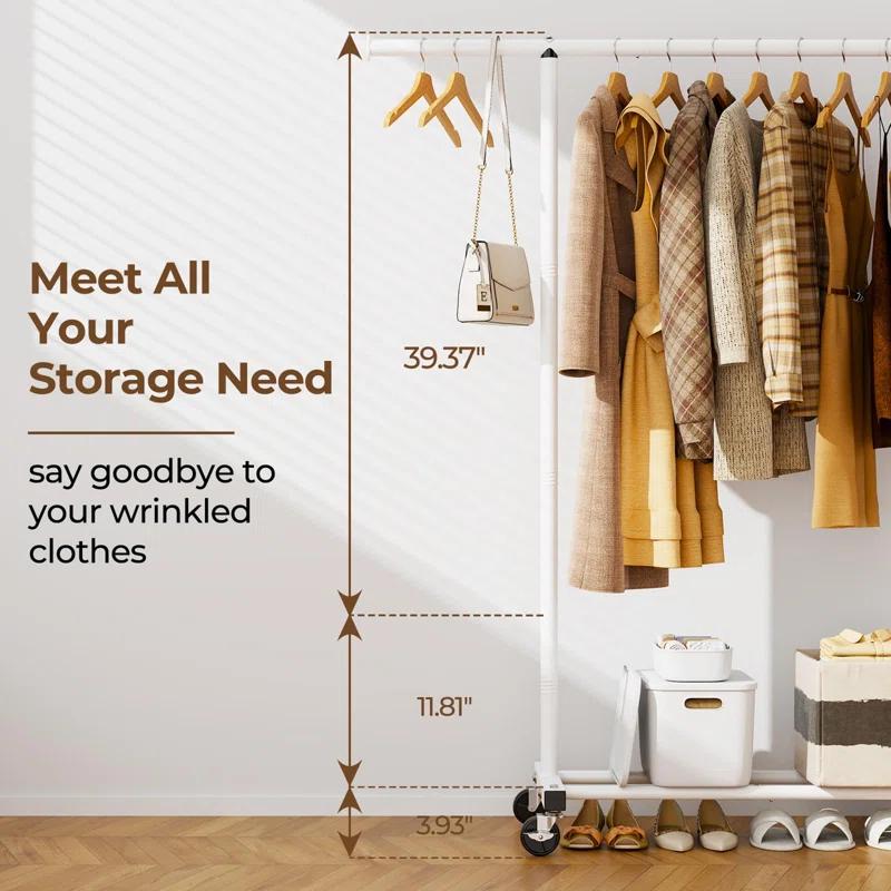 Rebrilliant Standing Rolling Clothing Rack