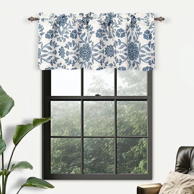 DriftAway Twyla Floral Tailored 52'' W Window Valance