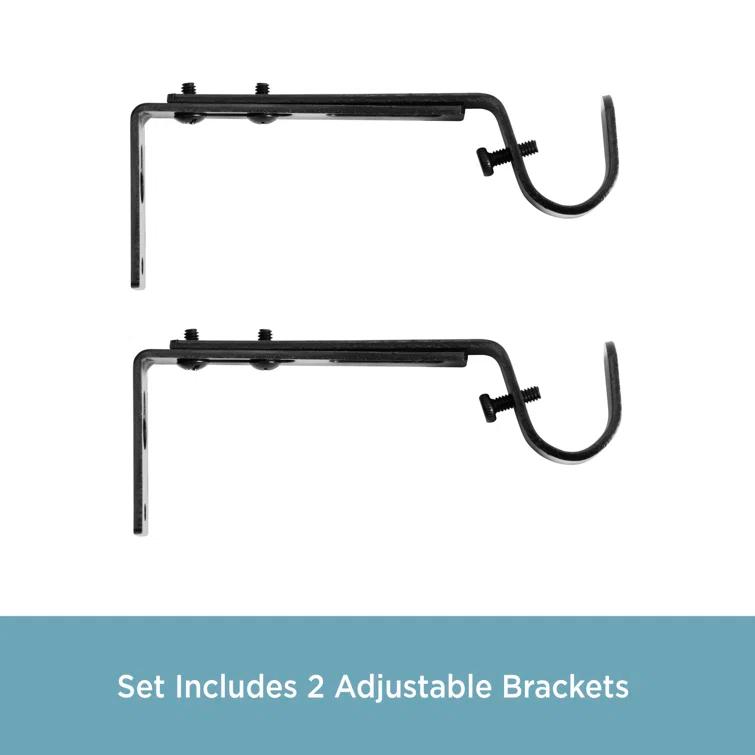Kenney 3/4" Adjustable Brackets Curtain Rod Brackets & Reviews | Wayfair