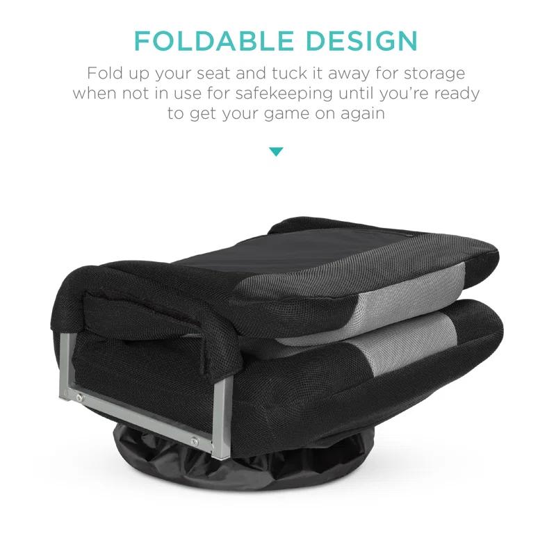 Trule Alba 360-Degree Swivel Gaming Floor Chair w/ Armrest Handles, Foldable Adjustable Back