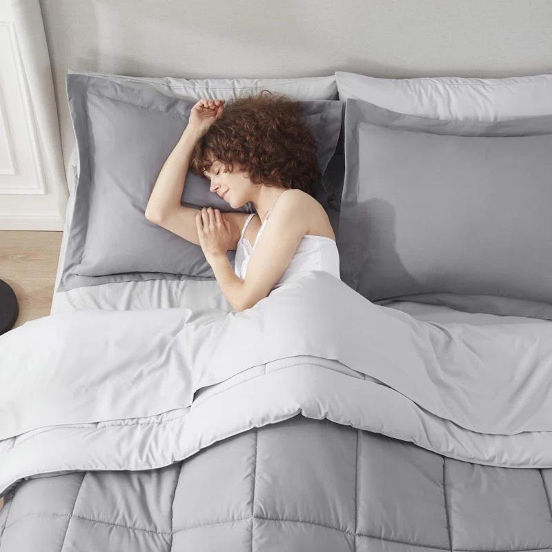Bed-in-A-Bag Reversible Comforter Set with Bed Sheets