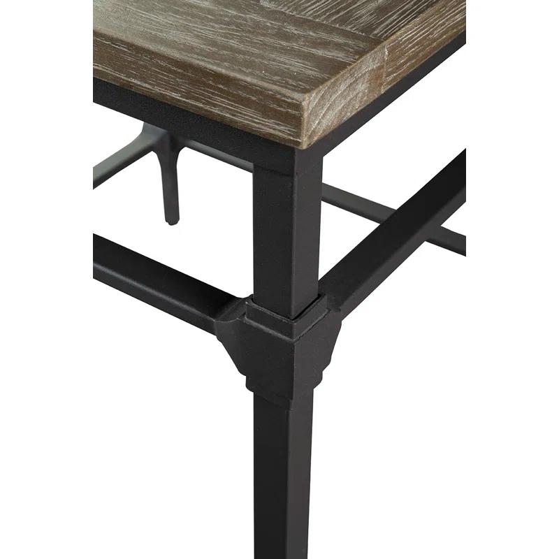Parquet Square Reclaimed Wood End Table (23.5")