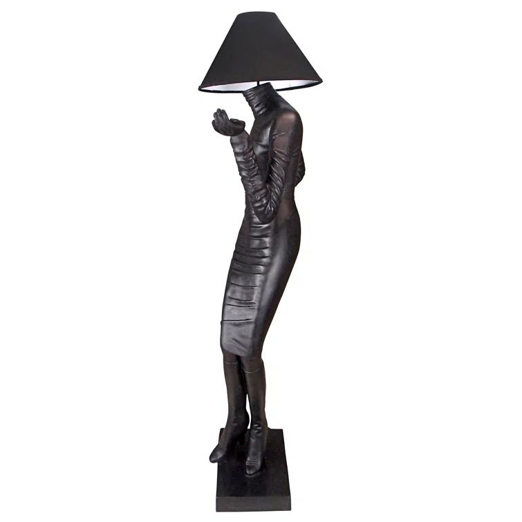 Design Toscano Mademoiselle 76'' Black Traditional Floor Lamp