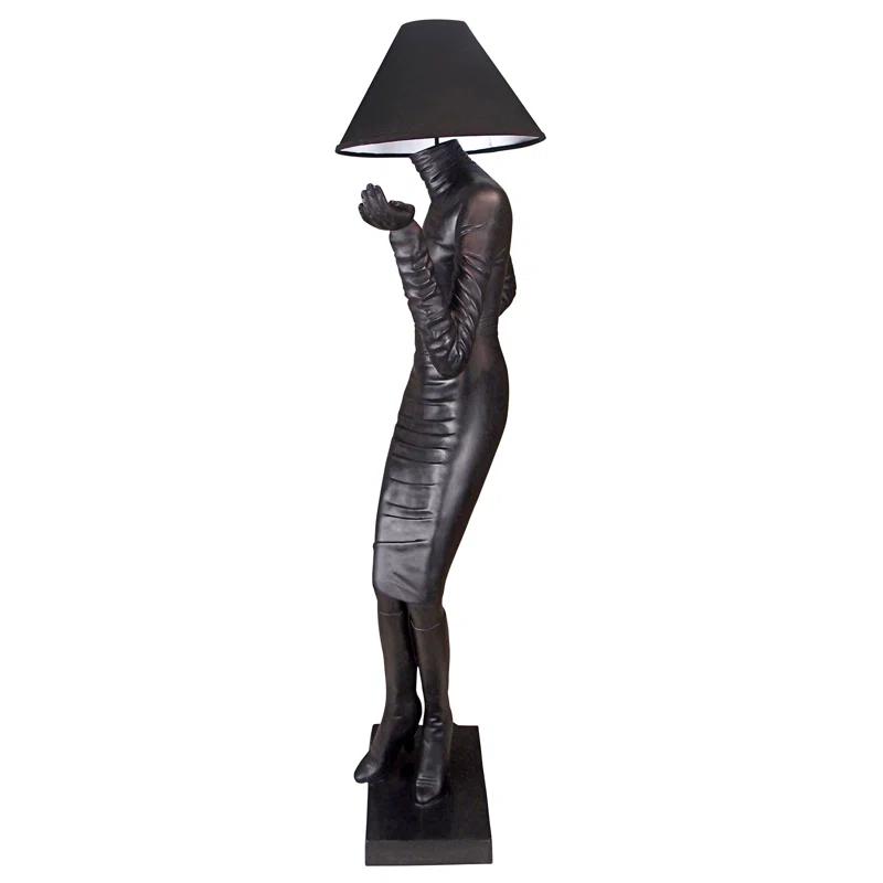 Design Toscano Mademoiselle 76'' Black Traditional Floor Lamp