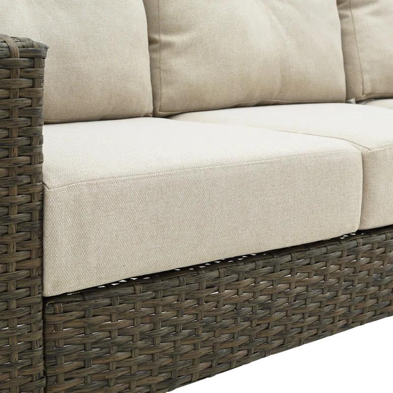 Rockport 77.13'' Polyethylene (PE) Wicker Outdoor Patio Sofa