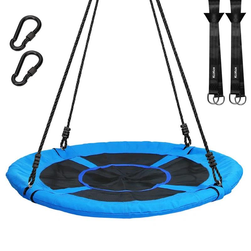 Klo Kick 40inch Metal/Fabric Web/Saucer Swing with Chains and Hooks