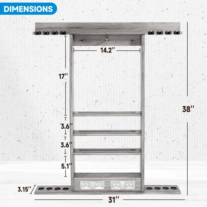 GSE Games & Sports Expert GSE Games & Sports Expert Wood Pool Cue Rack
