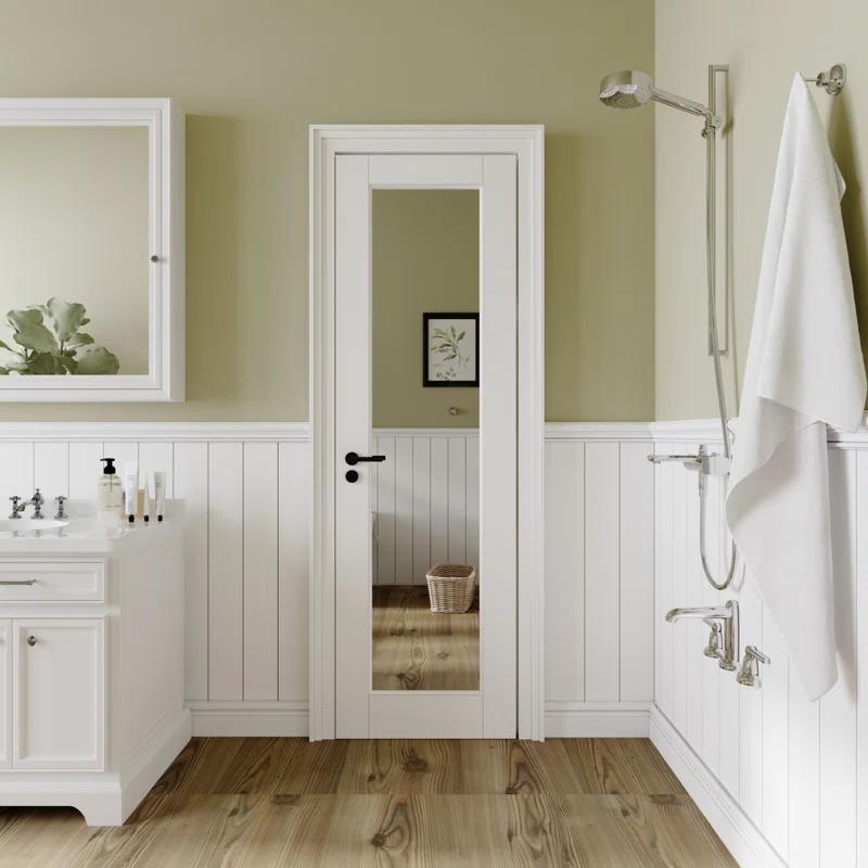 ARK DESIGN 1 Lite Mirrored Prefinished Door Slab Solid Manufactured Wood Core Standard Door