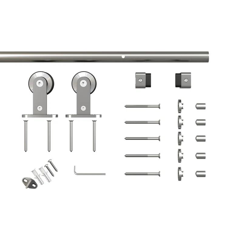 Calhome Paneled Wood Primed Barn Door with Installation Hardware Kit & Reviews | Wayfair