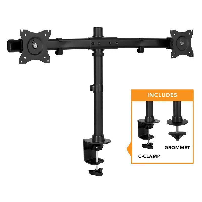 Mount-it Height Adjustable Universal 2 Screen Desk Mount