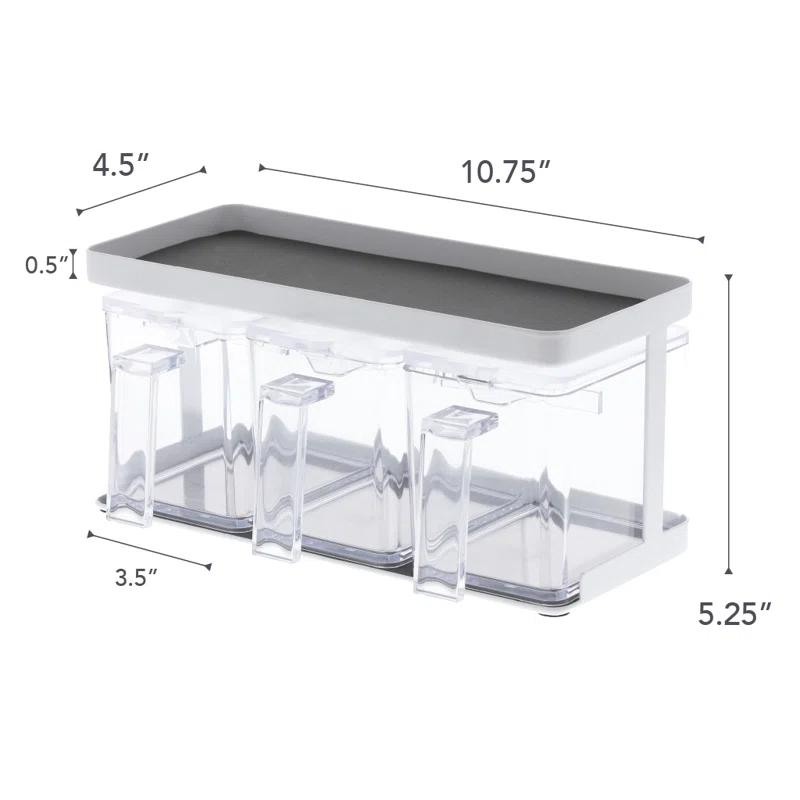 Yamazaki Home Tower Yamazaki Home Pantry Canisters With Rack, Kitchen Organizer, Triple, Steel + Plastic, Handles & Reviews | Wayfair