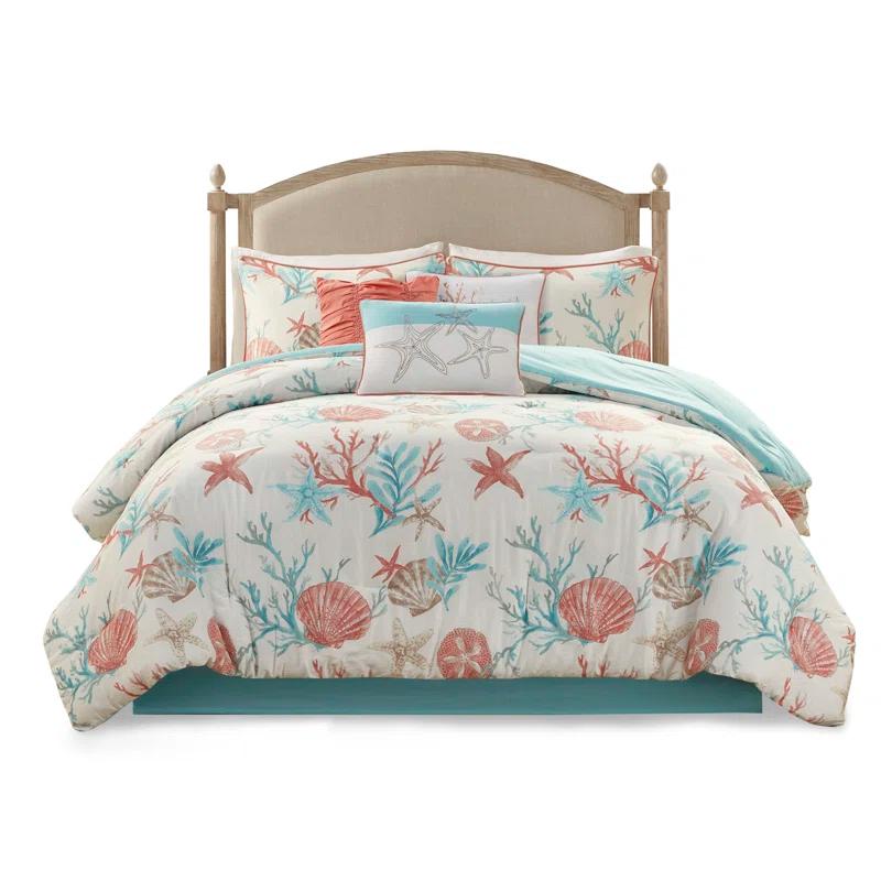Madison Park Pebble Beach 7 Piece Cotton Sateen Comforter Set