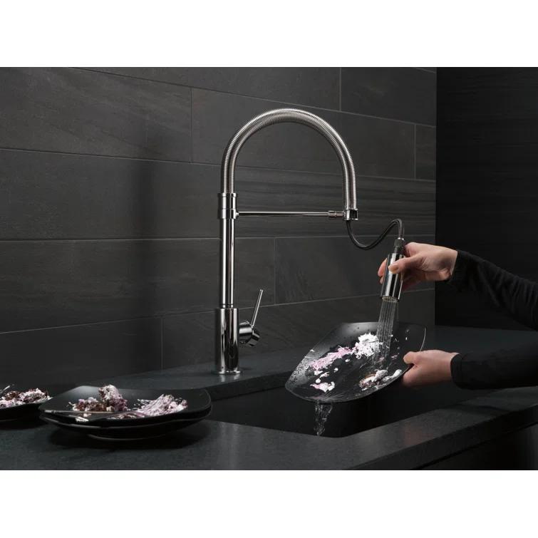 Trinsic Pull Down Sprayer Kitchen Sink Faucet, Pro Commercial Style Pull Down Kitchen Faucet