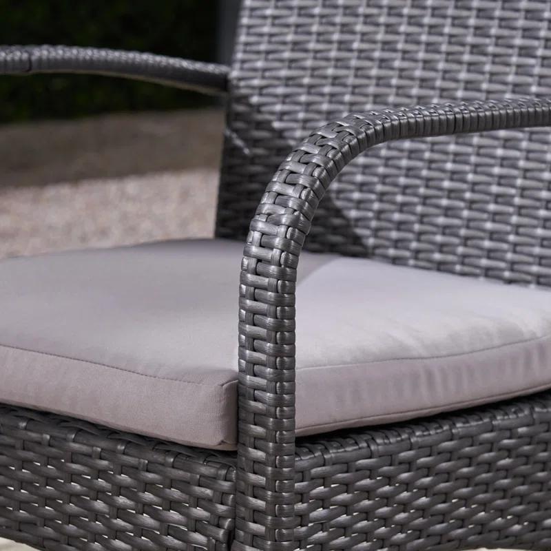 Williston Forge Rhinehart 6 - Person Acacia Wicker Patio Dining Set with Rectangular Table , Cushions Included