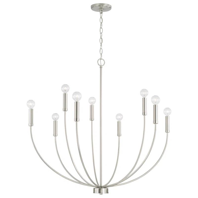 Ansley 9 Light Metal Dimmable Chandelier