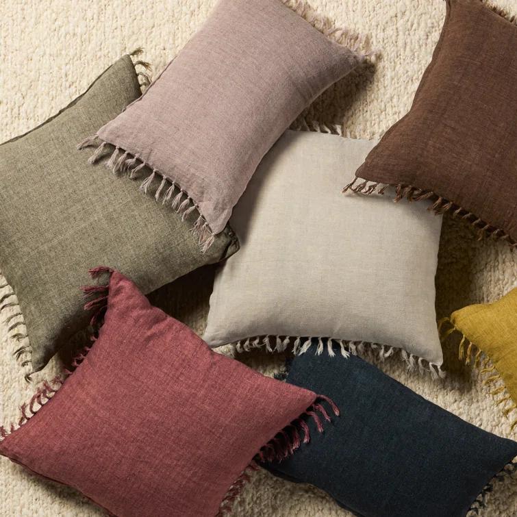 Roy Linen Pillow - Sage / 13" x 21" / Down