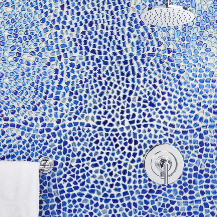 Bond Tile Fractal Pebble 11.88 in. x 11.88 in. Polished Glass Wall Mosaic Tile (0.98 Sq. Ft. / Each)