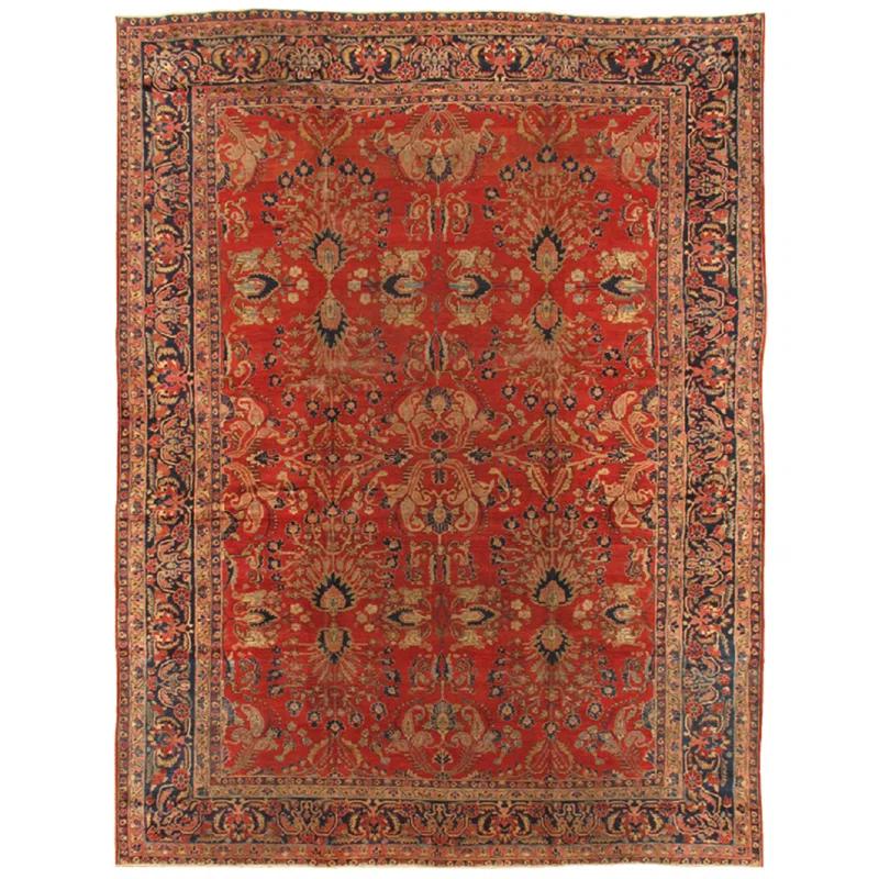 Pasargad Antique One-of-a-Kind 8'10" X 11'5" 1910s Wool Area Rug in