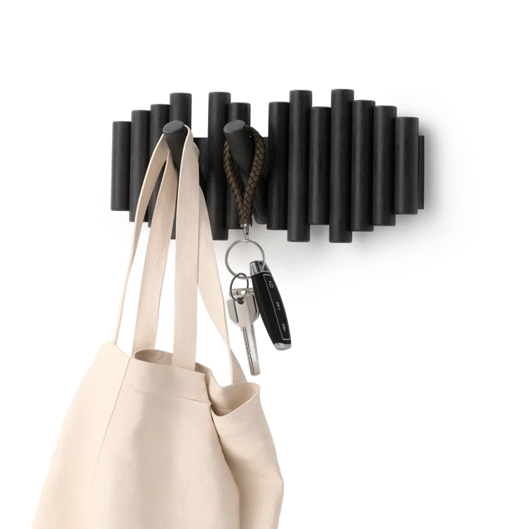 5 - Hook Solid Wood Coat Rack