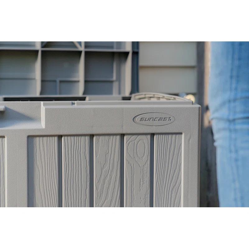 Suncast Suncast 50 Gallon Plastic Deck Box with Molded Lockable Feature for Home, Gray