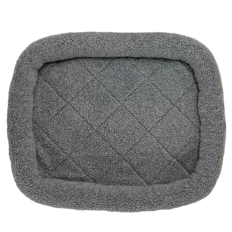 FurHaven Faux Lambswool Crate Bolster Pet Bed