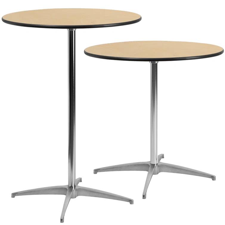 Flash Furniture Marrel Round Wood Cocktail Table with Columns