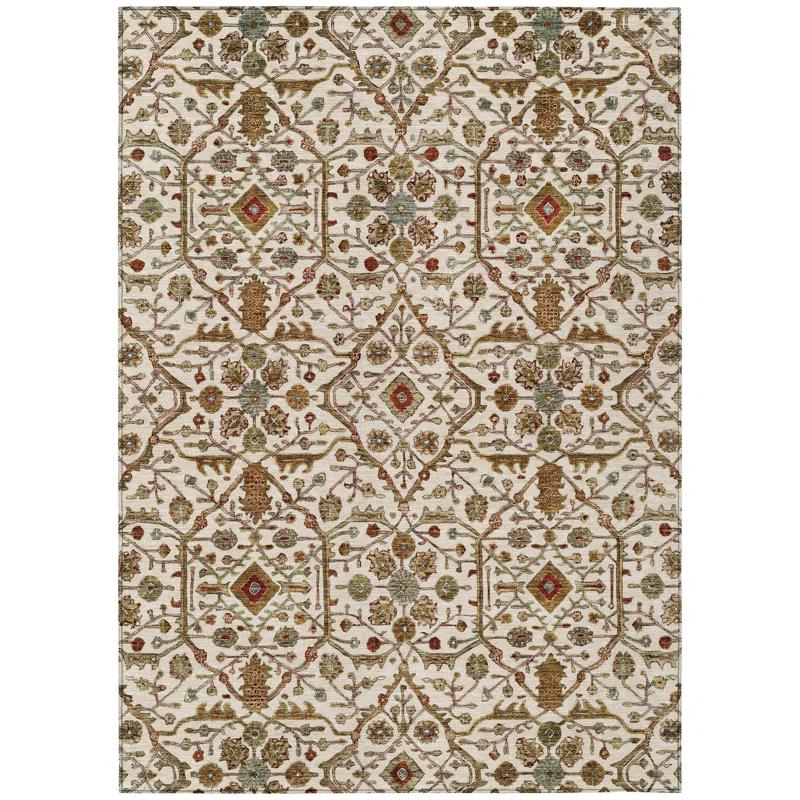 Machine Washable Indoor/Outdoor Chantille ACN1130 Ivory Rug