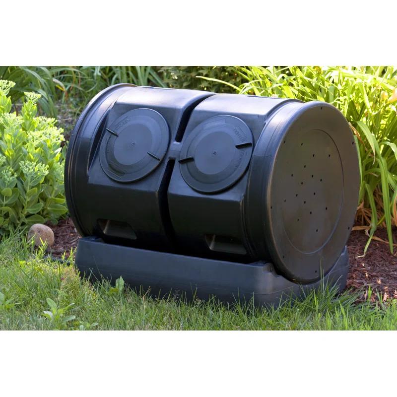 Good Ideas Compost Wizard 50 Gallons Plastic Outdoor Tumbler Composter with Latching Lid