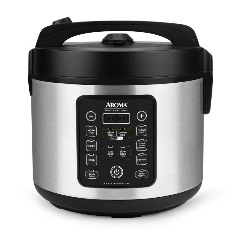 Aroma SmartCarb® 10-Cup (Uncooked) / 20-Cup (Cooked) Cool Touch Rice Cooker, Stainless Steel, 5 Qt & Reviews | Wayfair