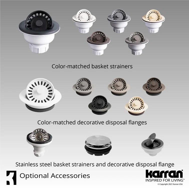 Karran Undermount Quartz Composite 31-3/4'' X 19-1/4'' Single Bowl Kitchen Sink