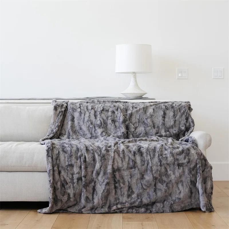 Graced Soft Luxuries Double Sided Faux Fur Throw Blanket, Multiple Colors