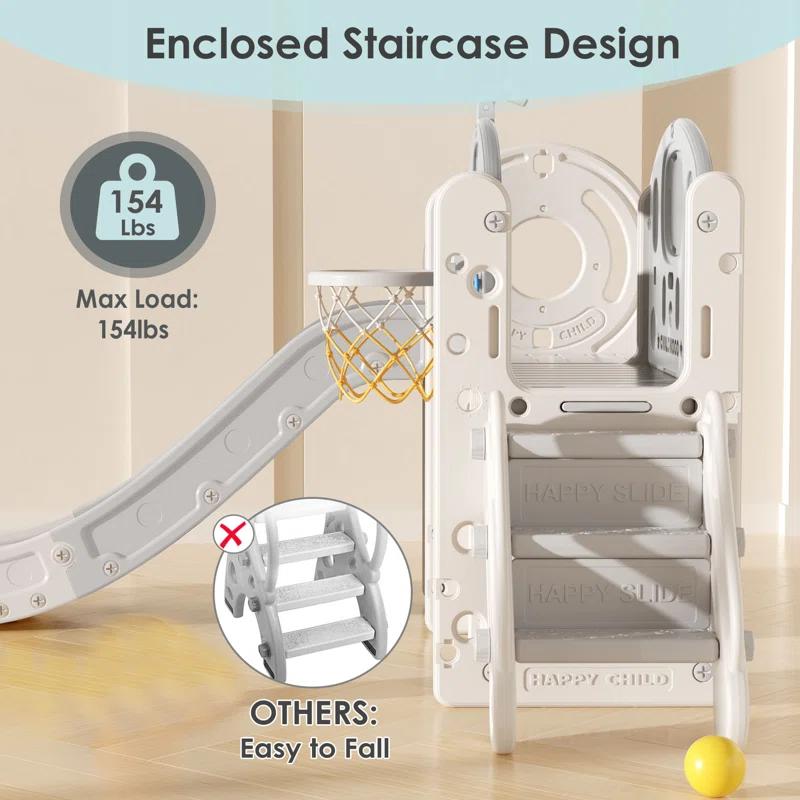 Suteck 9 in 1 Toddler Slide, Kids Slide with Climber Outdoor Indoor Slide Playset