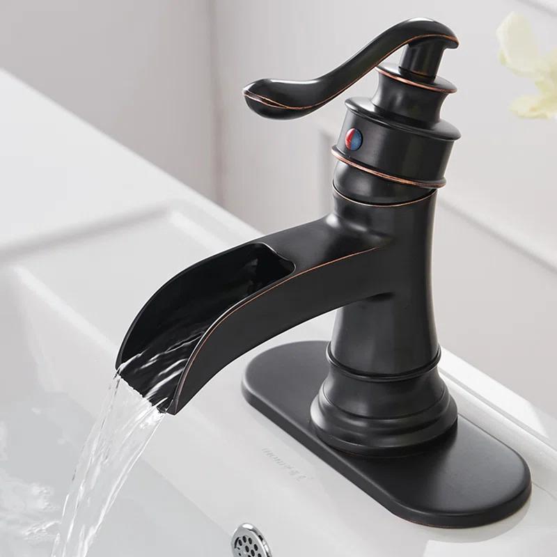 Single-Hole Single-handle Bathroom Faucet with Drain Assembly