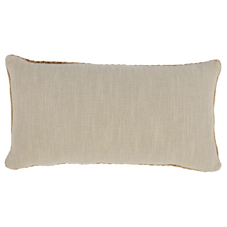 Honey Knitted Linen Rectangular Throw Pillow