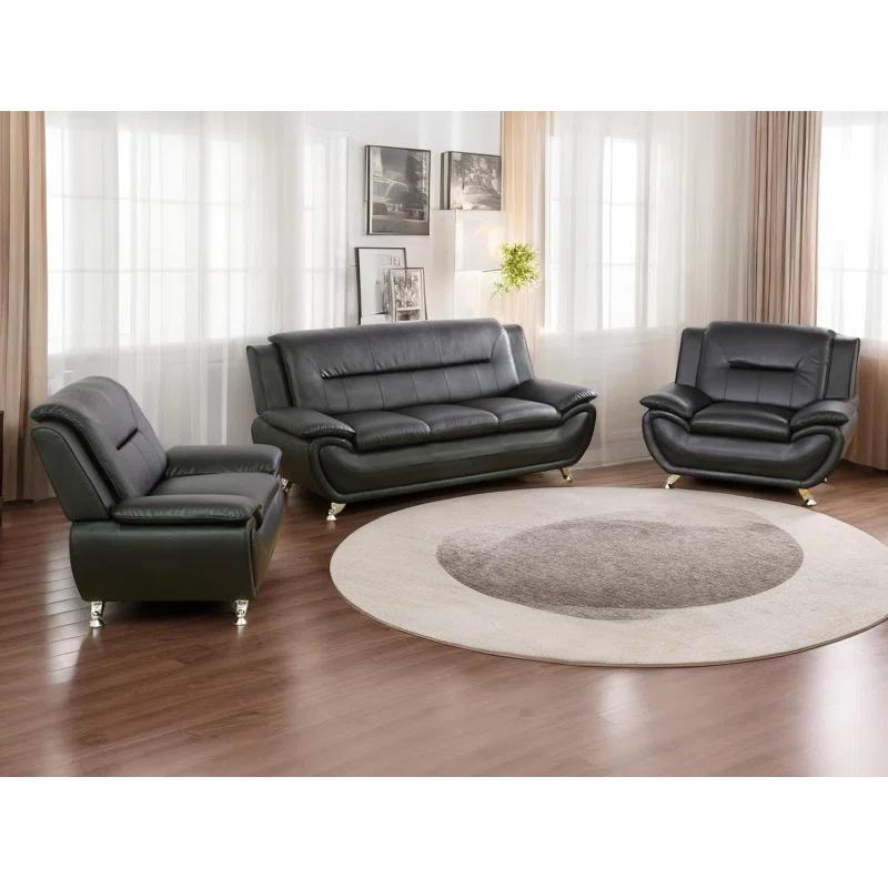 Ceitidh 3 - Piece Faux Leather Living Room Set