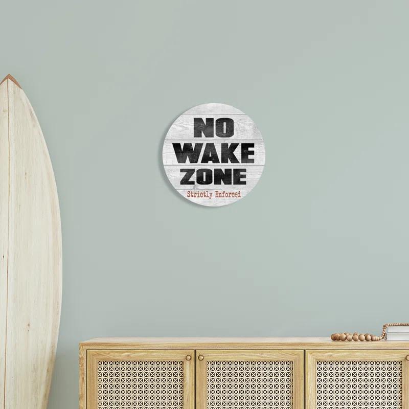 Stupell Industries " No Wake Zone Beach Plank Rustic Grain Pattern " by Regina Nouvel