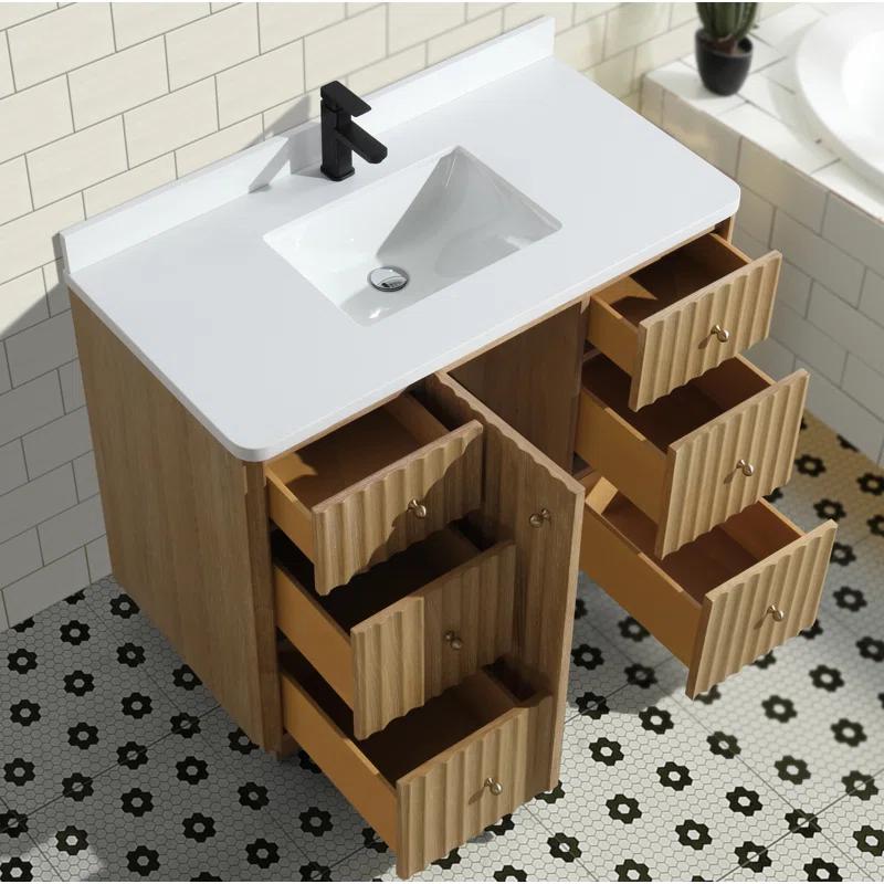 Ari Kitchen & Bath La Jolla 42'' Single Bathroom Vanity With Engineered Stone Top