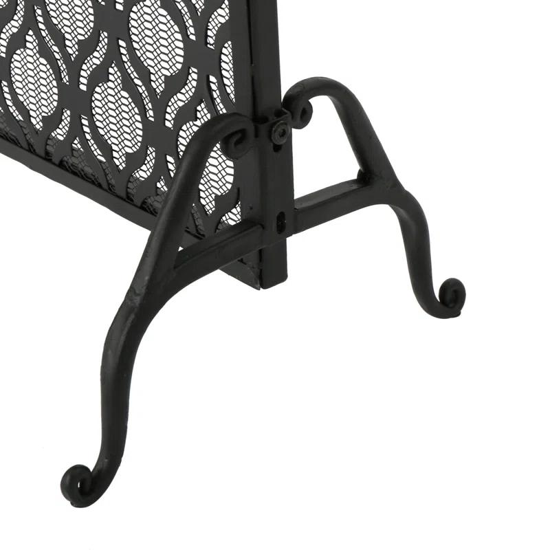 Fleur De Lis Living Tennison 1 Panel Iron Fireplace Screen